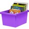Storex Storage Bin, Polypropylene, Purple, 3 PK 61481U06C - alternate 10
